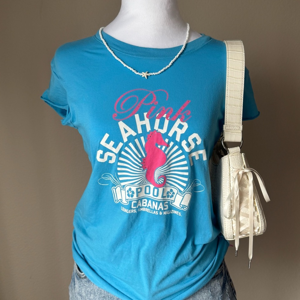 Blue Graphic Tee (pink Victoria’s Secret)